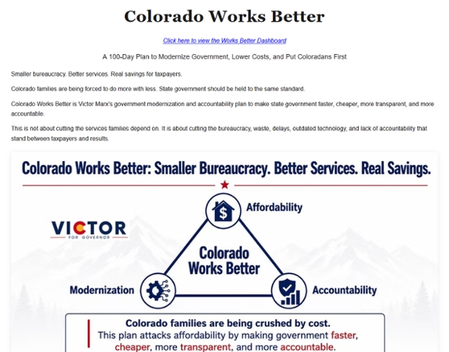 Victor Marxs Plan to Modernize Colorado Government and Support Families