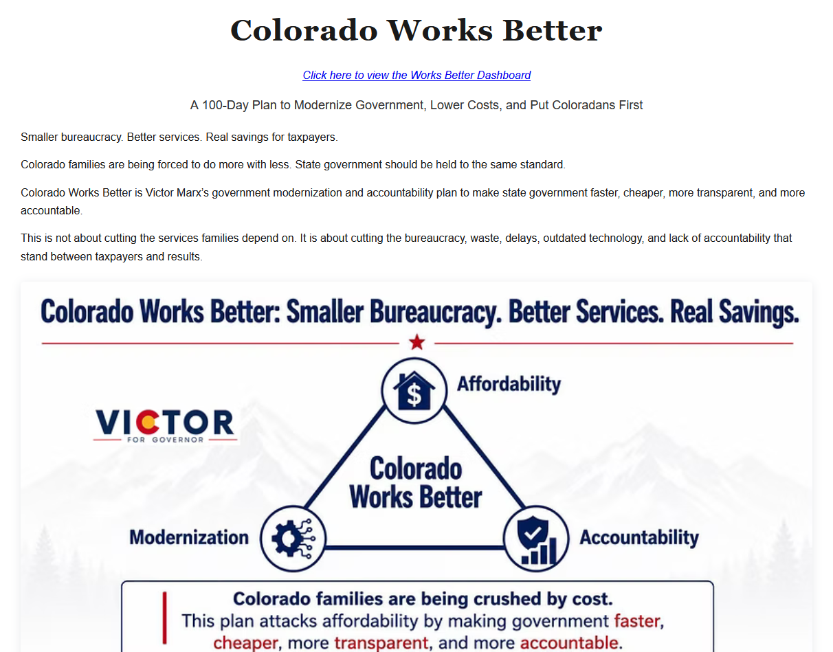 Colorado Works Better Plan | Victor for Governor slide 1